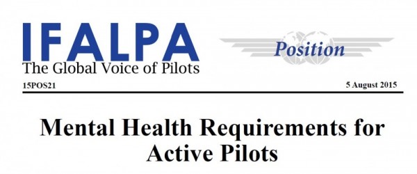 Позиция IFALPA: О требованиях к психическому здоровью действующих пилотов